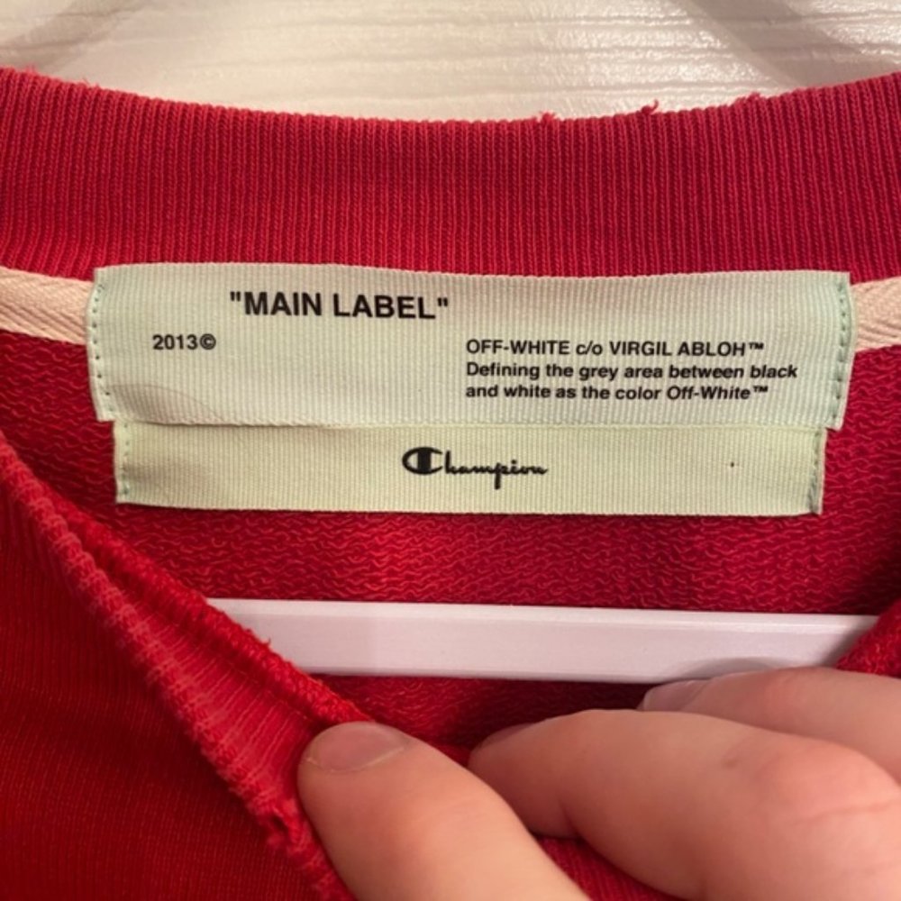 SOLD Champion x Off White Long Sleeve Crewneck - Picture 3 of 8